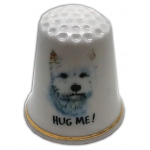 personalised dog themed china thimble