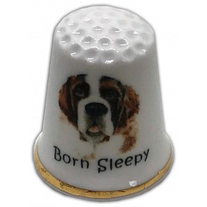 personalised dog themed china thimble
