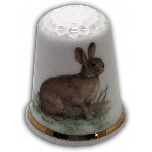 personalised china thimble hare design