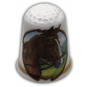 personalised china donkey horse thimble
