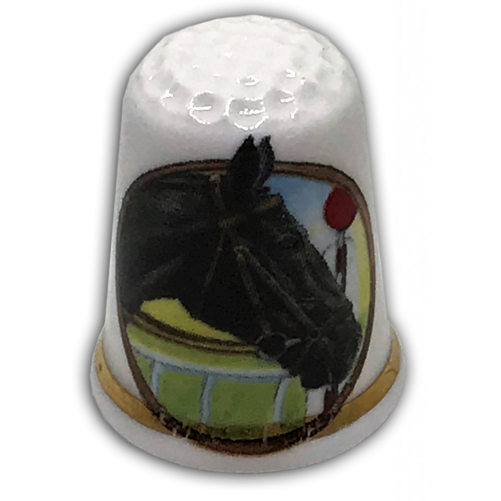 personalised china donkey horse thimble