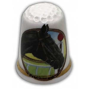 personalised china donkey horse thimble