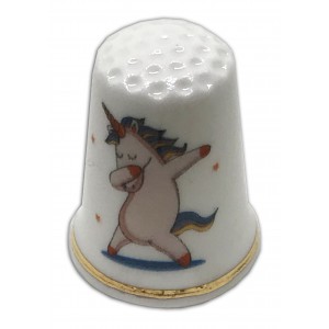 unicorn personalised china thimble