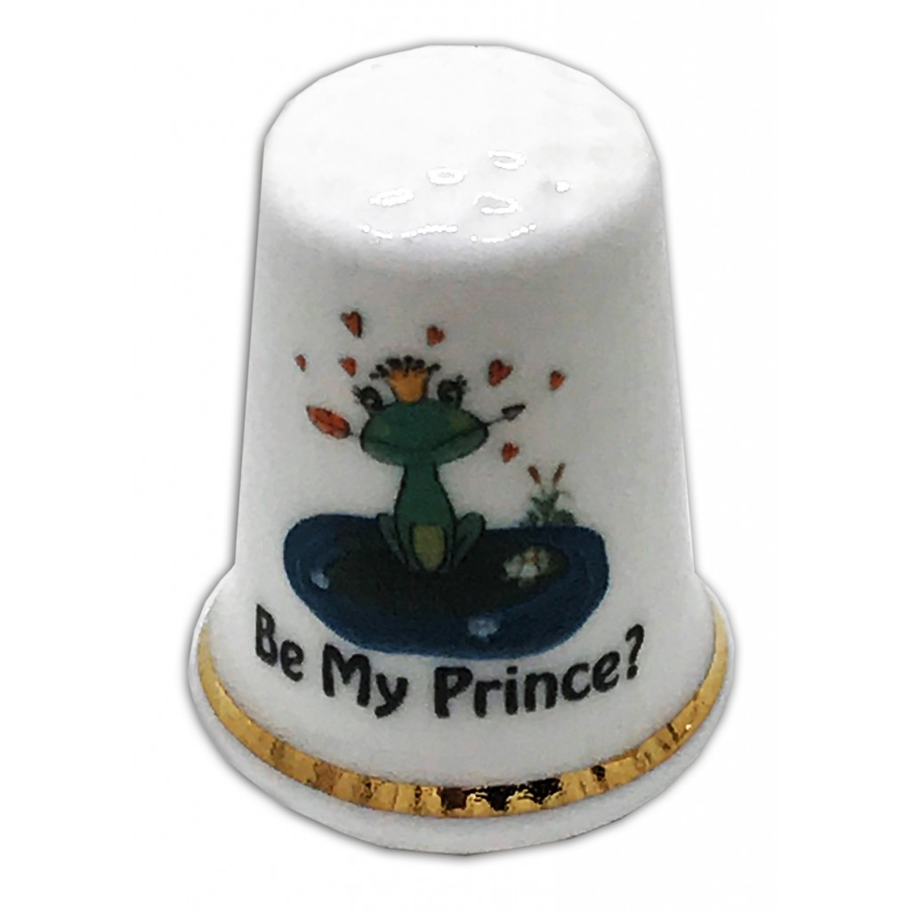 frog prince personalised china thimble