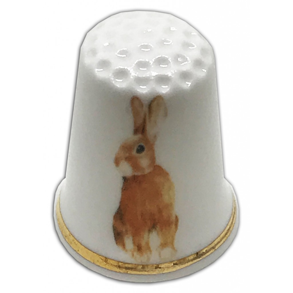 personalised hare thimble