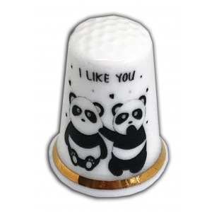 I like you personalised china panda thimble