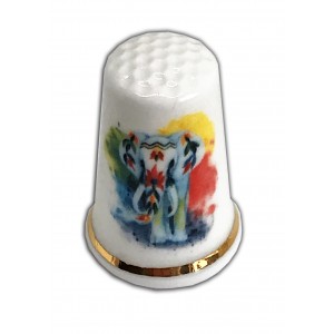 colourful Indian Elephant personalised thimble