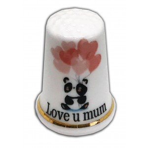 love you mum panda china thimble