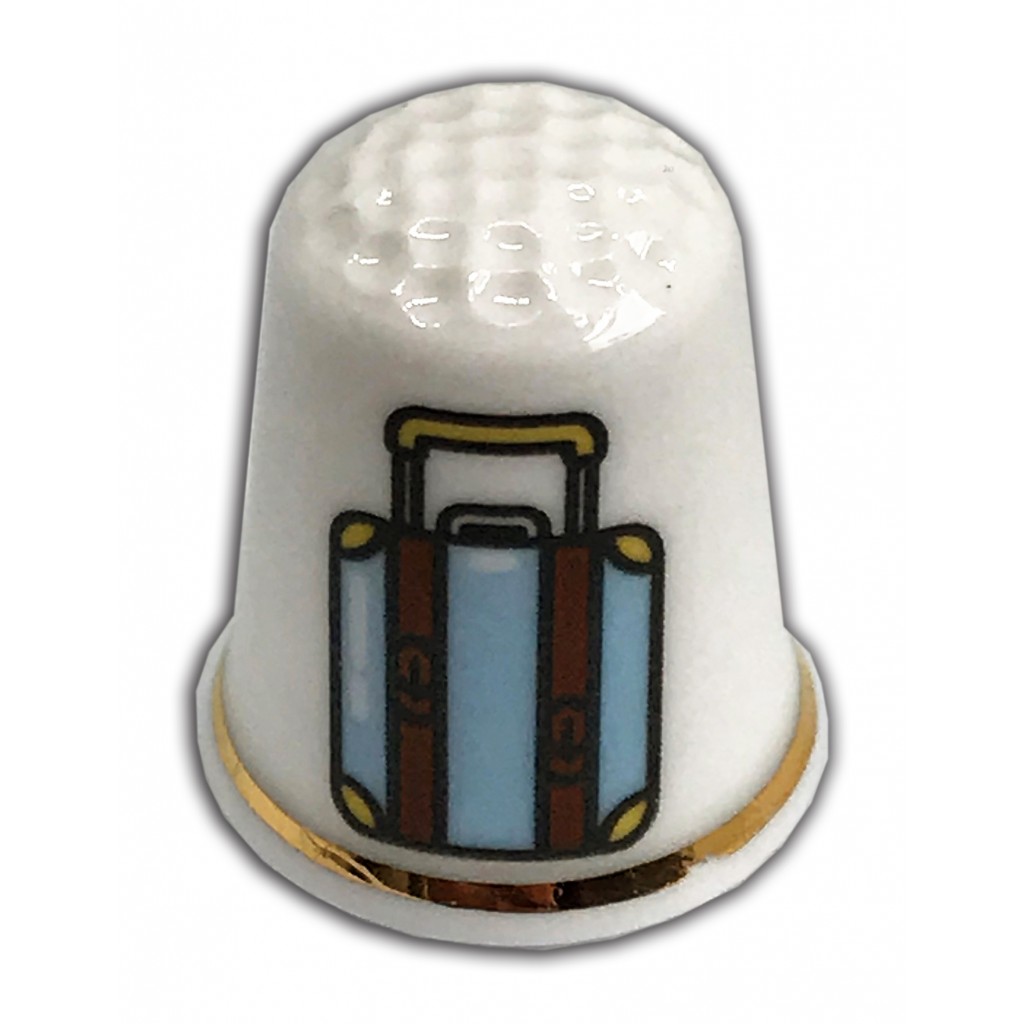 travel themed personalised china thimble from the thimble guild