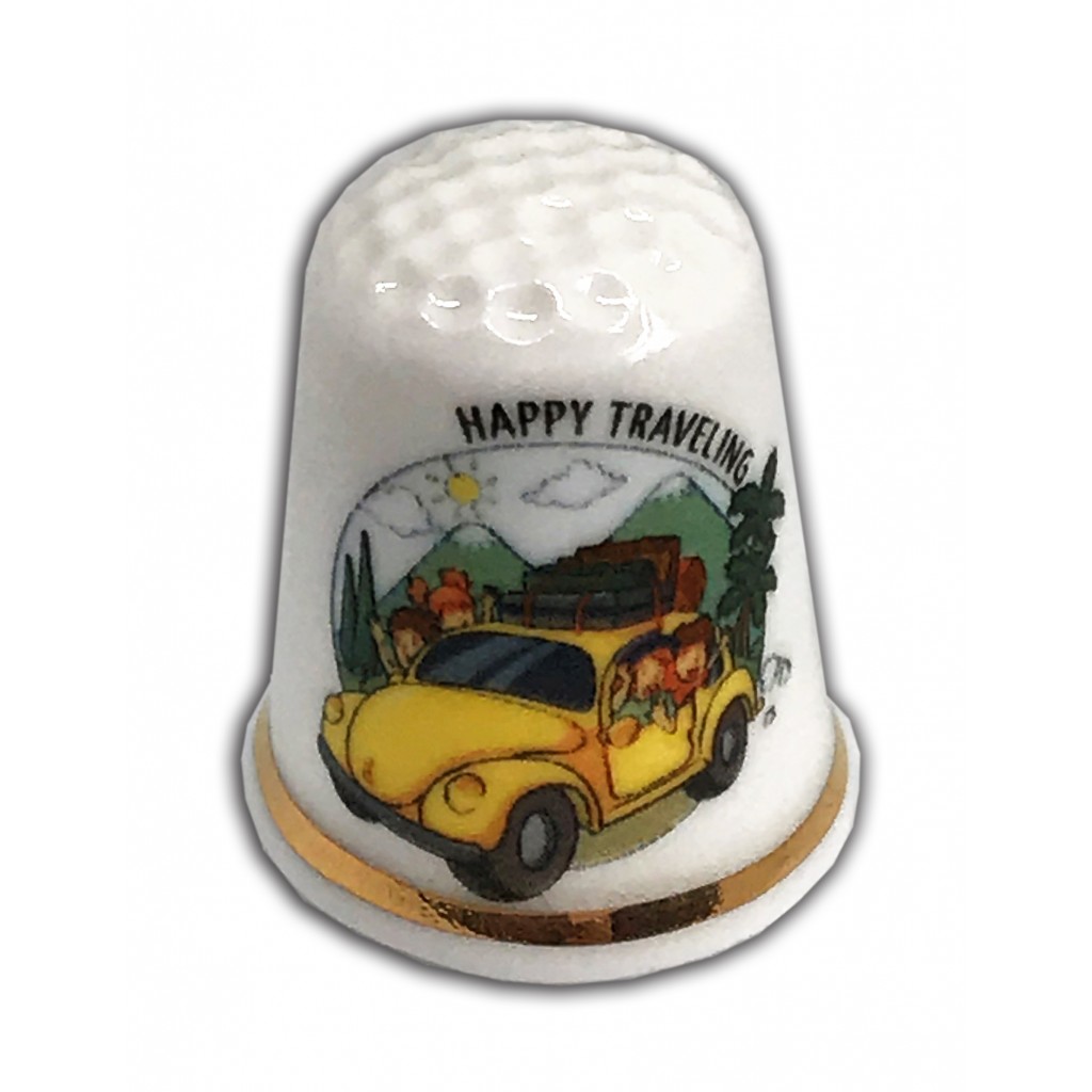 Bon Voyage Beetle Car Good Luck Thimble