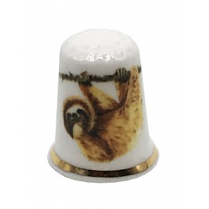 personalised china thimble with sloth