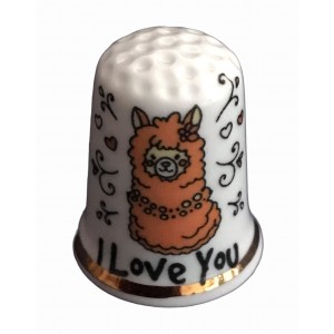 I Love You Llama thimble