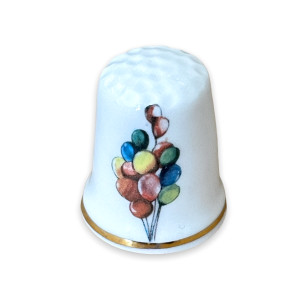 vintage balloons personalised china thimble