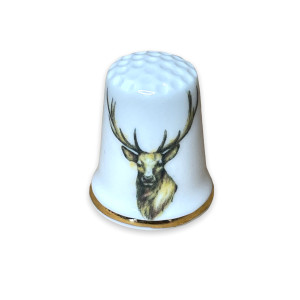 stag personalised fine bone china thimble