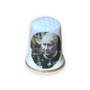 King Charles III Commemorative China Thimble